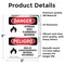 Signmission Storage Area Flammable Material Bilingual Danger Sign, Vinyl Decal, 3.5in W x 5in L, 2PK OS-2PACK-DS-D-35-VS-1583 - alternate 6